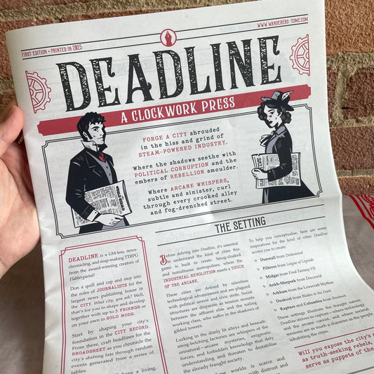 Deadline: a news-chronicling & map-making game