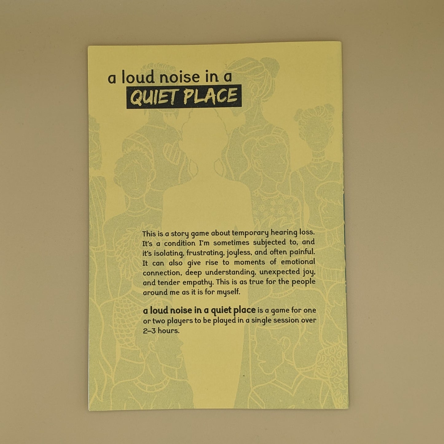 a loud noise in a quiet place
